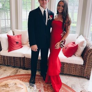 RED LONG PROM DRESS